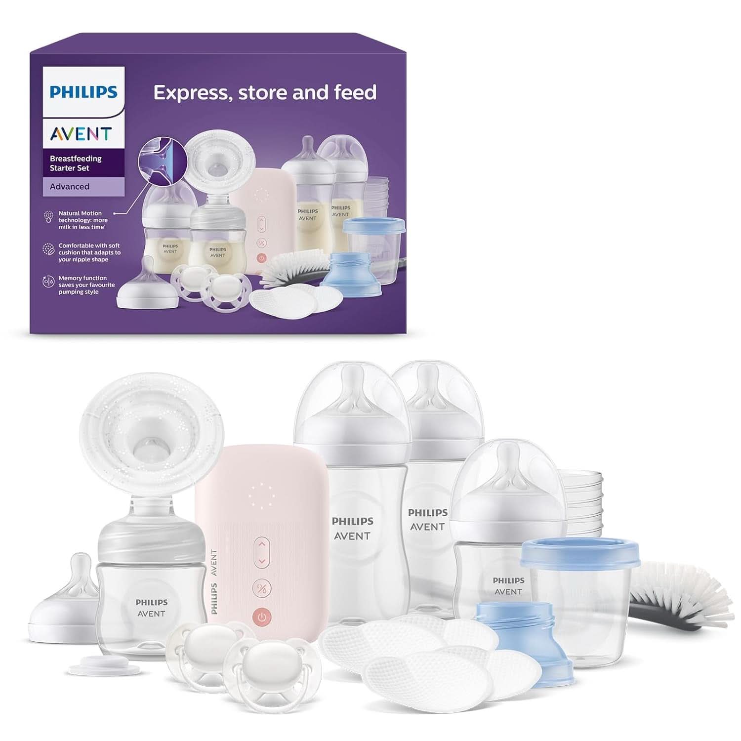 Philips Avent Elektrische Natural Motion Milchpumpe - Set para bombas, bombas y pies, tintas. Flaschen, Schnuller Und Becher (Modell SCD340/31) Alimentación y Accesorios Lactancia Tienda Bebe Naty