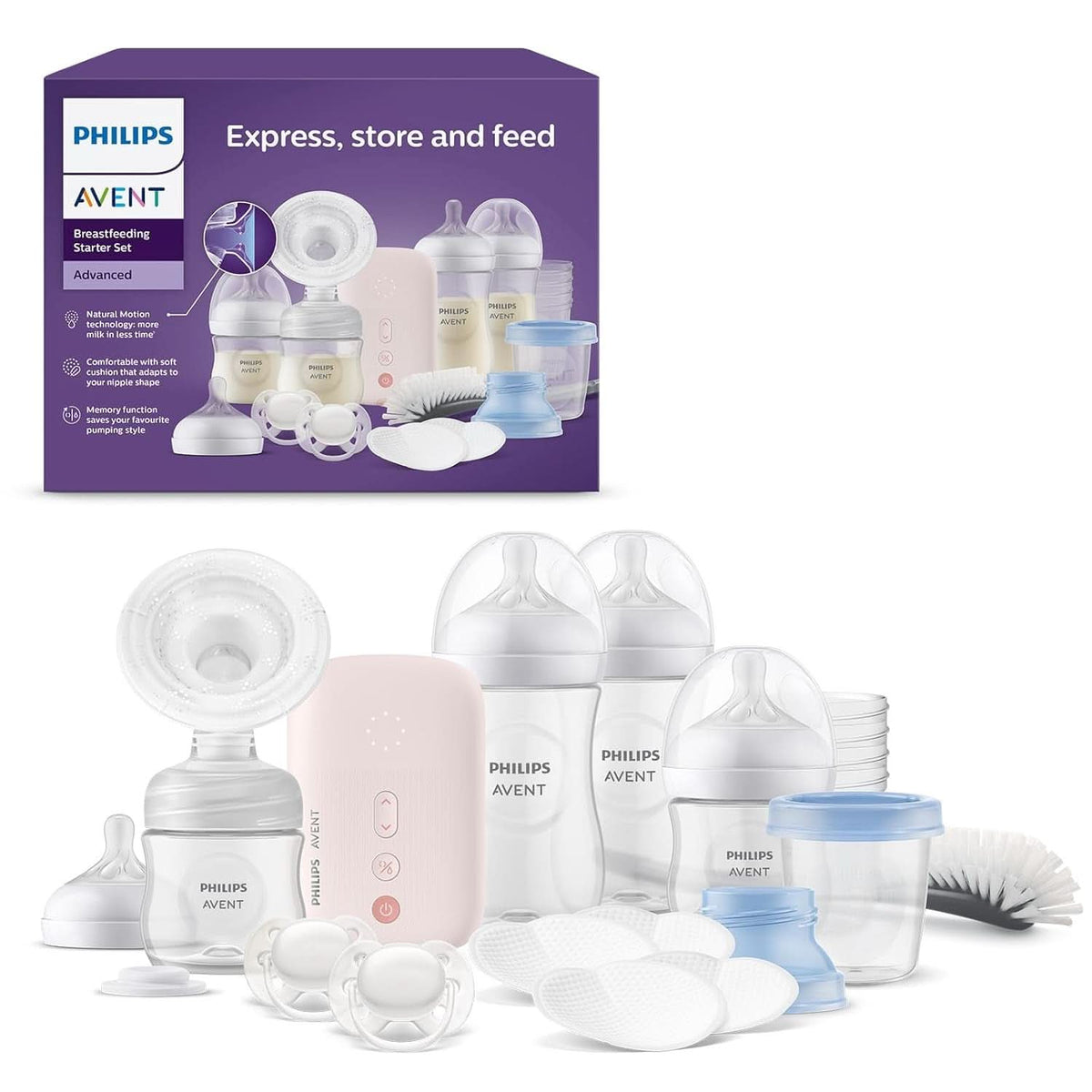 Philips Avent Elektrische Natural Motion Milchpumpe - Set para bombas, bombas y pies, tintas. Flaschen, Schnuller Und Becher (Modell SCD340/31) Alimentación y Accesorios Lactancia Tienda Bebe Naty