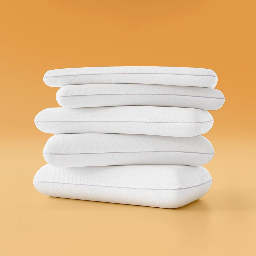 Pernă Sonive din spumă cu memorie 70x36x8cm, pernă cu fibre de bambus + față de pernă din poliester, pernă de gât pentru dureri de gât, pernă de dormit lavabilă și detașabilă, albă