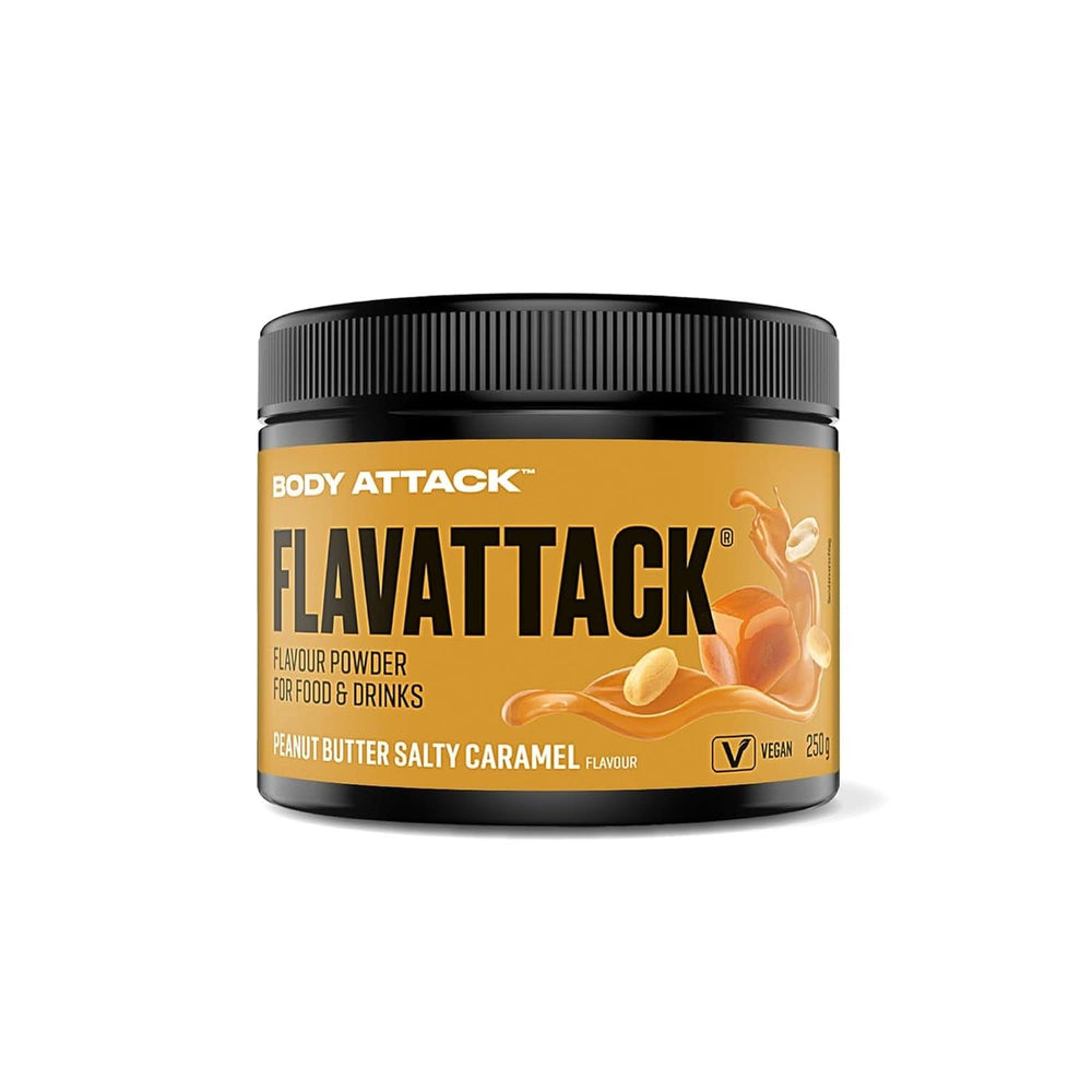 Body Attack Flavattack®, Double Choc Brownie, 250G / 83 porciones Sabores Naty Shop 250 gramos Mantequilla de Maní + Caramelo Salado