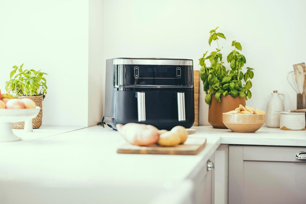 SEVERIN Freidora doble de aire caliente con cámara de cocción 2 X 3,8 L, 8 programas automáticos Electrodomésticos Naty Shop
