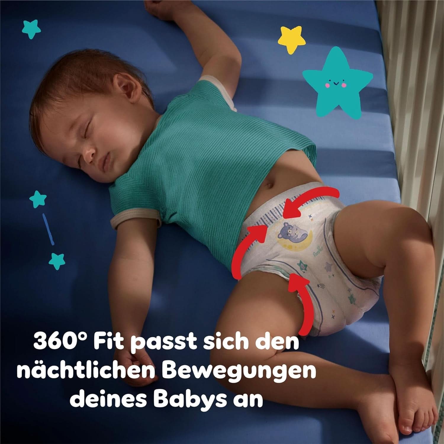 Pampers Night Nappies Pants, pantalonii pentru scutece oferă protecție suplimentară pentru întreaga noapte Mama si Copilul Naty Shop