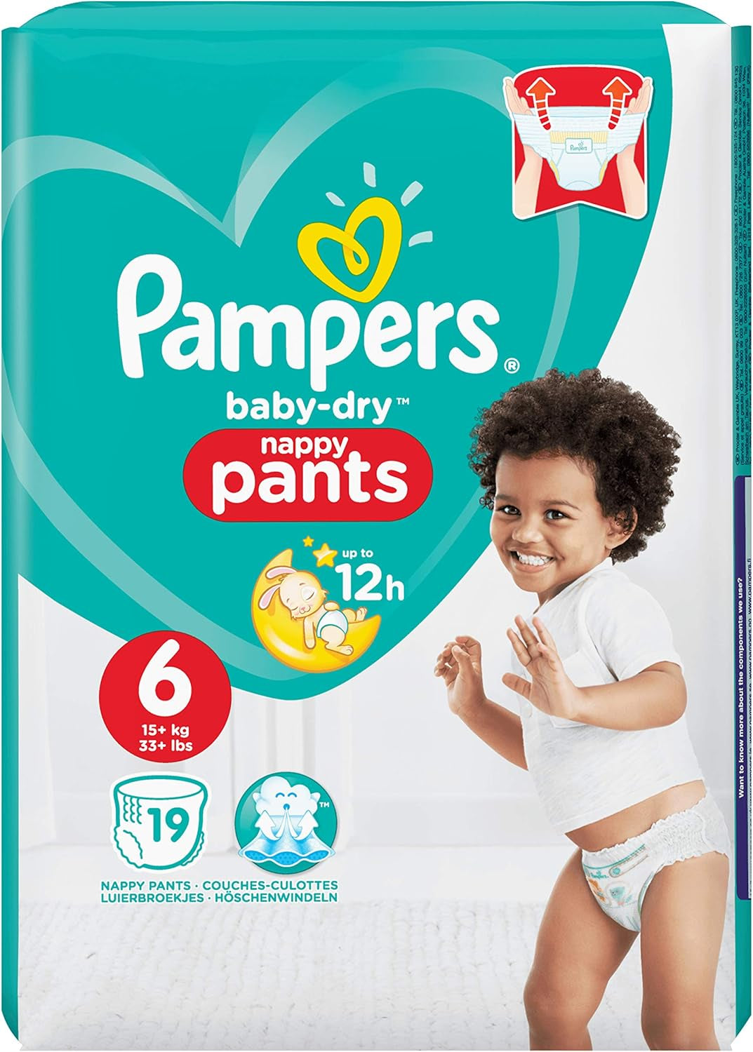 Pañales Pampers Baby-Dry, talla 8, 43 pañales, a partir de 19 kg, pack Jumbo+