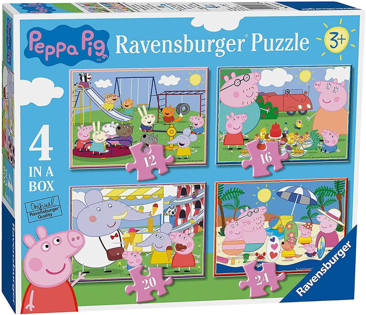 Ravensburger Peppa Wutz puzzle jigsaw pentru copii cu vârsta de 3 ani și peste, 10,2 cm (12, 16, 20, 24 piese) Puzzle Naty Shop Singur