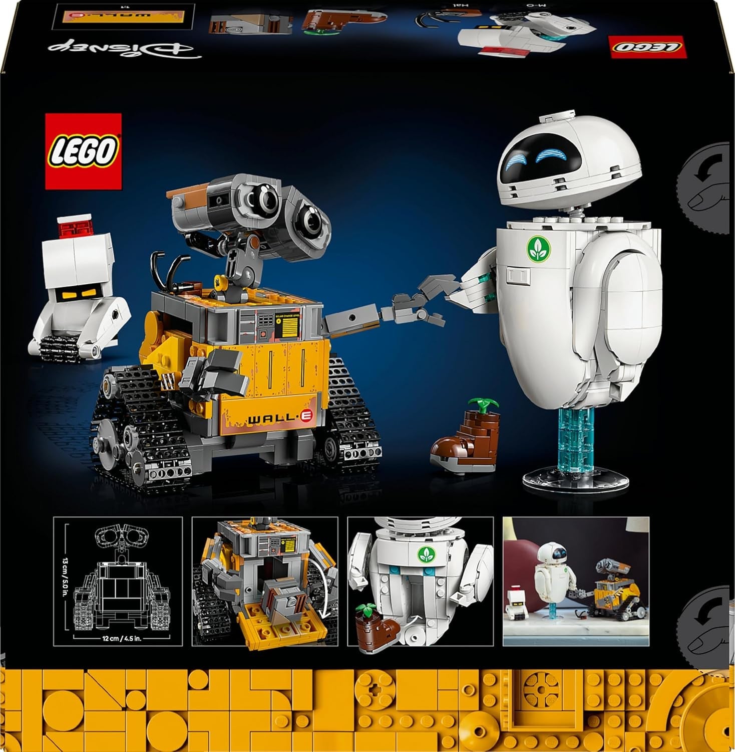 LEGO ǀ Disney and Pixar WALL-E und EVE - Modellbau für Erwachsene - aus Steinen gebaute Roboter mit M-O & Hal Figuren - DIY Deko - Sammlerstück & Geschenk für Fans - 43279