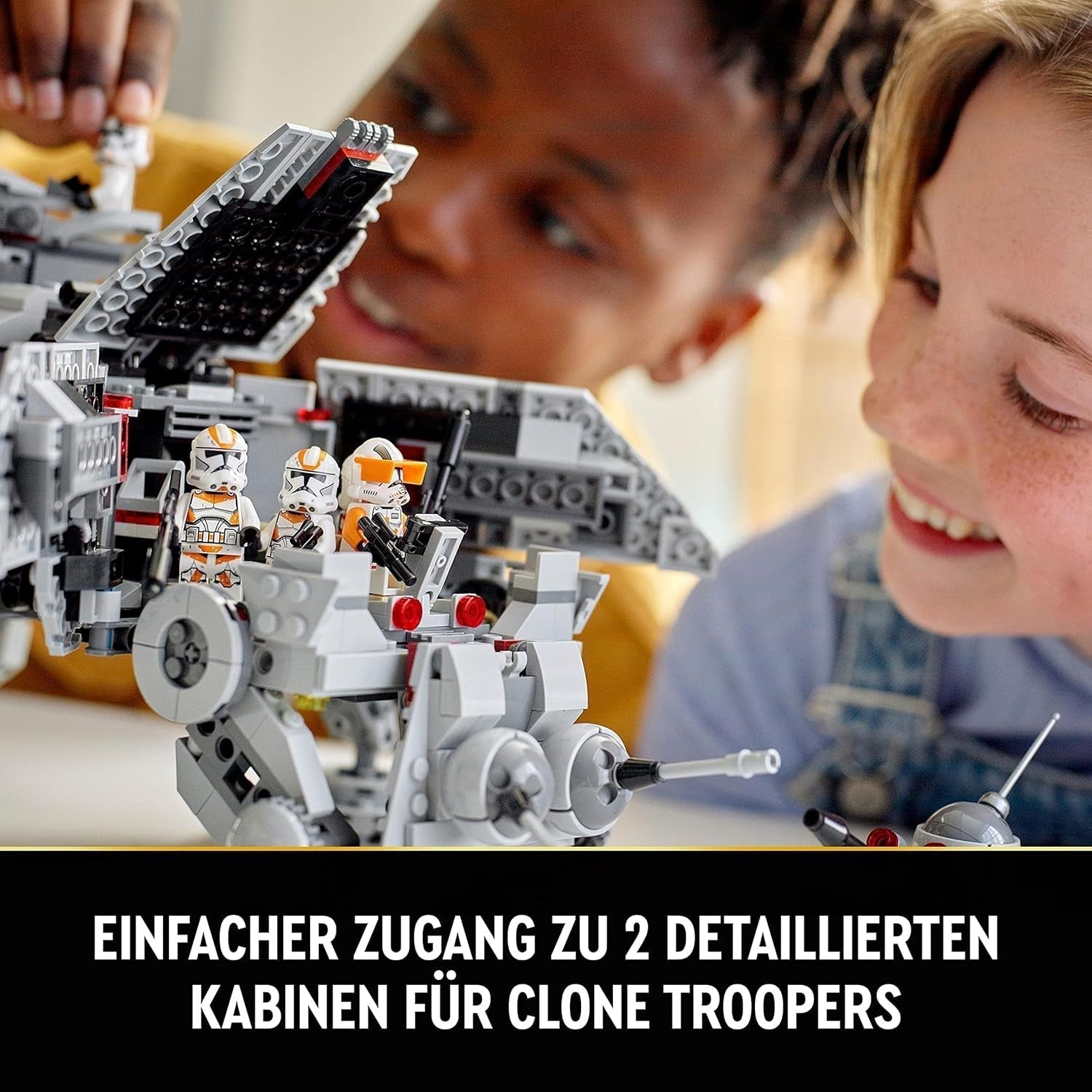 LEGO Star Wars Juego de minifiguras de modelo de juguete móvil At-Te Walker que incluye 3 soldados clon, droides de batalla y droide araña enano 75337 Juegos de construcción Besuche den LEGO-Store