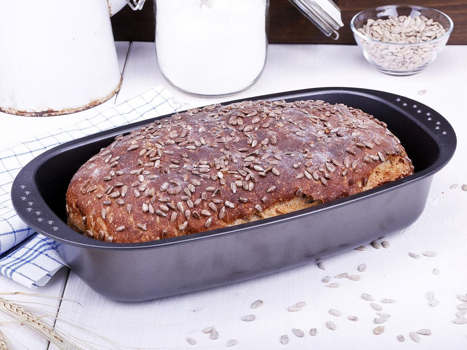 Chg 9942-04 bratenform mit deckel, antihaftbeschichte, antracita-metálico, 37 x 20 x 7 cm moldes y bandejas para hornear naty shop