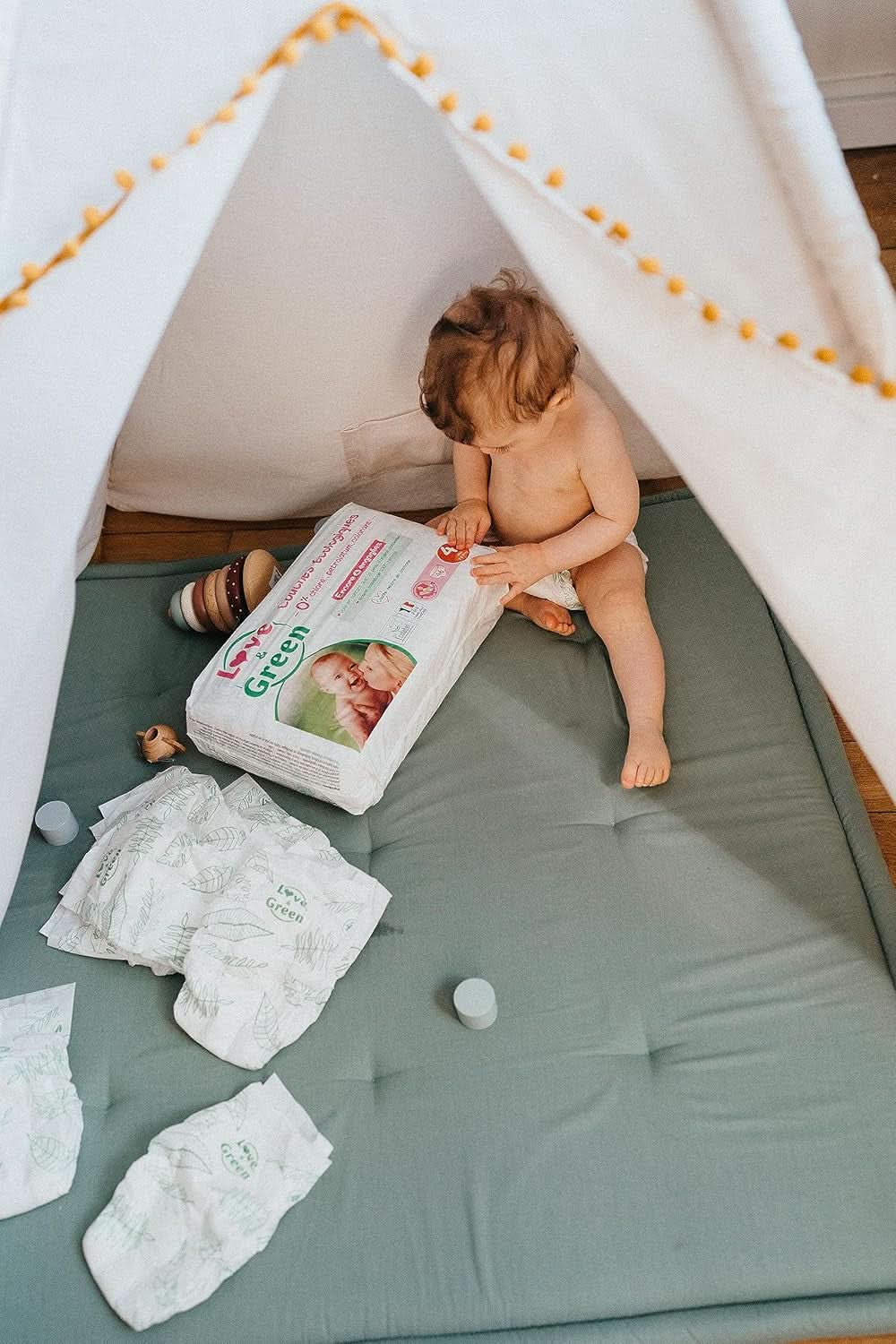 Love&Green, pañales sin cloro, paquete para 1 mes, talla 4 Madre e Hijo Naty Shop