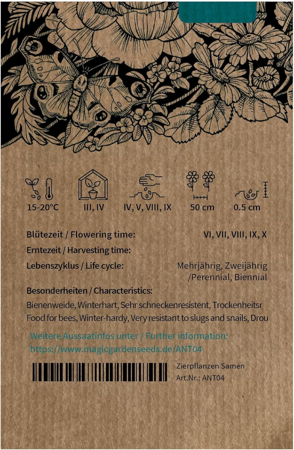 Manzanilla de tinte (Anthemis tinctoria): alrededor de 800 semillas de la planta de tinte tradicional y flor silvestre perenne