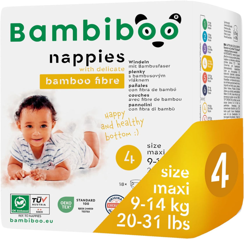 Bambiboo Mini Pañales Desechables Amigables con la Piel con Abertura Umbilical de Fibra de Bambú Suave - Pañales para Recién Nacidos - Pañales Desechables para Recién Nacidos - Protección de la Piel - Talla 2, 25 piezas