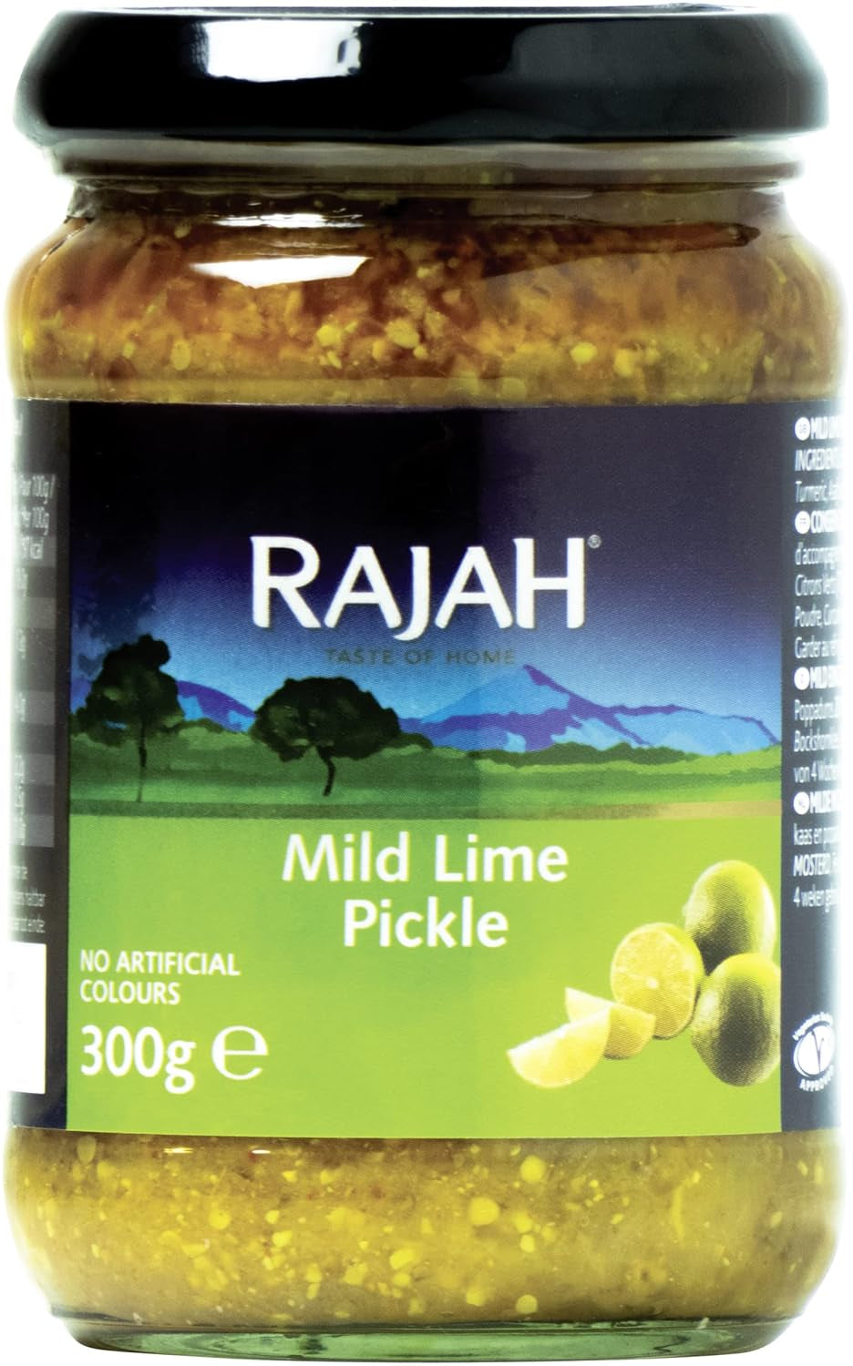 Rajah Mild Lime Pickle – Suave eingelegte Limetten – Ideal para preparar curry, carne, käse, poppadums y vorspeisen – 1 x 300 g
