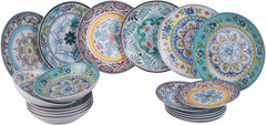 Serviciu de masă din porțelan cu 18 piese, 6 seturi diferite de farfurii, Andaluzia