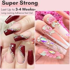 Makartt Rhinestone Glue Gel 3D Gel Nail Art Super Strassstein Kleber Für Nägel, Um Verschiedene Strasssteine Anzukleben and 3D Designs and Nail Charms, Perfekt Für Uv/Led-Lampe Geeignet, 30G