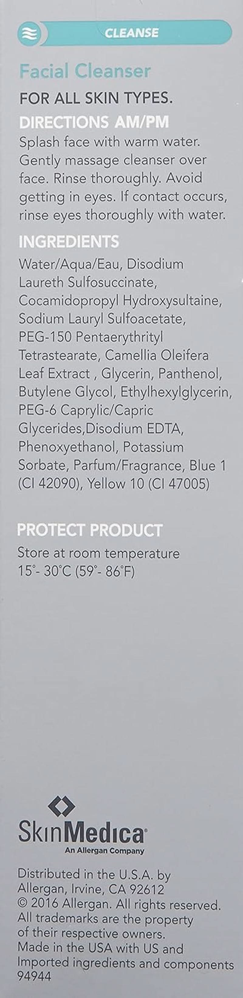 SkinMedica Facial Cleanser - espuma limpiadora para pieles normales o secas y perfecta como limpiador Naty Shop