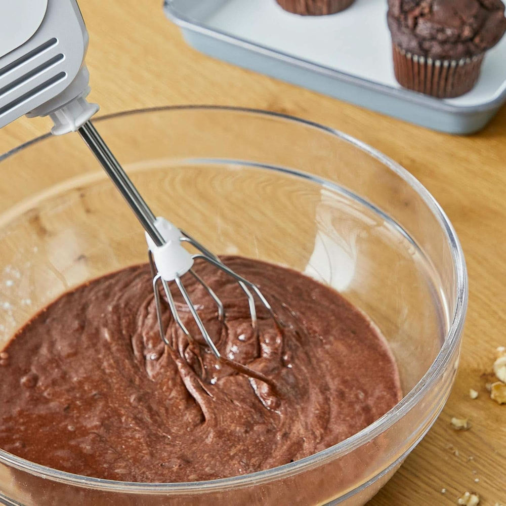 Bosch Hausgeräte Handrührer Clevermixx MFQ24200, 2 Rührbesen, 2 Spülmaschinengeeignet, 4 Stufen, Leicht, Leise, 400 W Weiß/Edelstahl Cocina Naty Shop