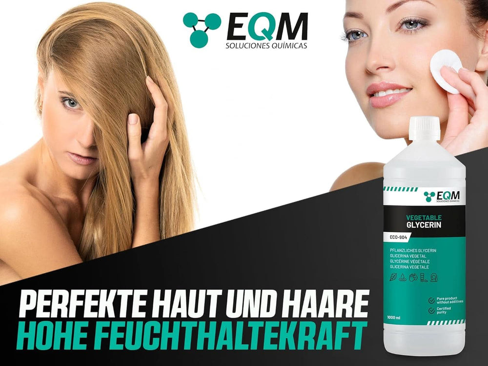 Glicerina vegetal, 100% natural, hidratante natural para cabello y piel, ideal para jabones, champús, cremas, 1 litro Ducha y baño Naty Shop