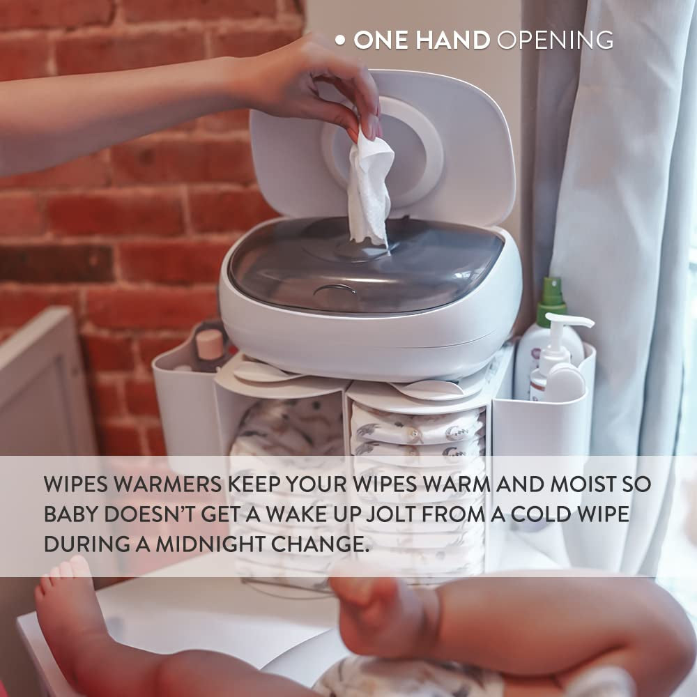 Prince Lionheart EVO Calentador de toallitas húmedas desechables para bebé con sistema Ever-Fresh de luz nocturna cálida (adaptadores de la UE) 1 pieza (paquete de 1)