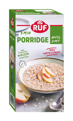 RUF Harina de avena con manzana y canela con copos de avena integrales, delicado sabor a canela y trozos de manzana seca, snacks, paquete a granel, 1 x 400 g