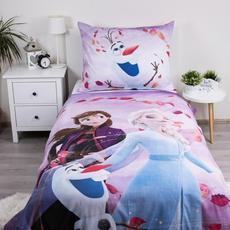 Frozen Kinderbettwäsche Set Bettbezug 140X200 + Kopfkissenbezug 70X90 Aus Baumwolle Öko-Tex Standard para niñas Frozen Eiskönigin Anna ELSA Olaf Naty Shop