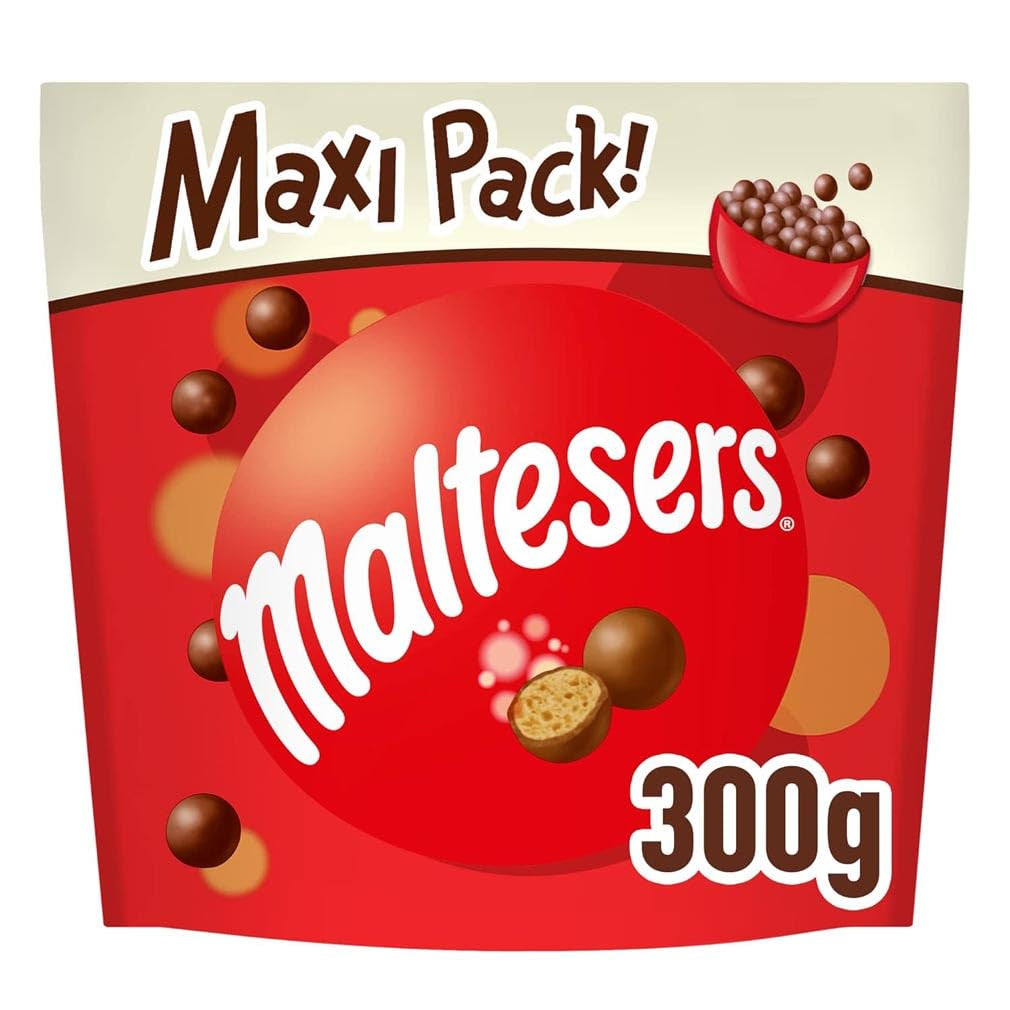 Maltesers, bolas de chocolate con un centro crujiente y ligero, aireado, snack de chocolate, 1 paquete (1 x 300 g)