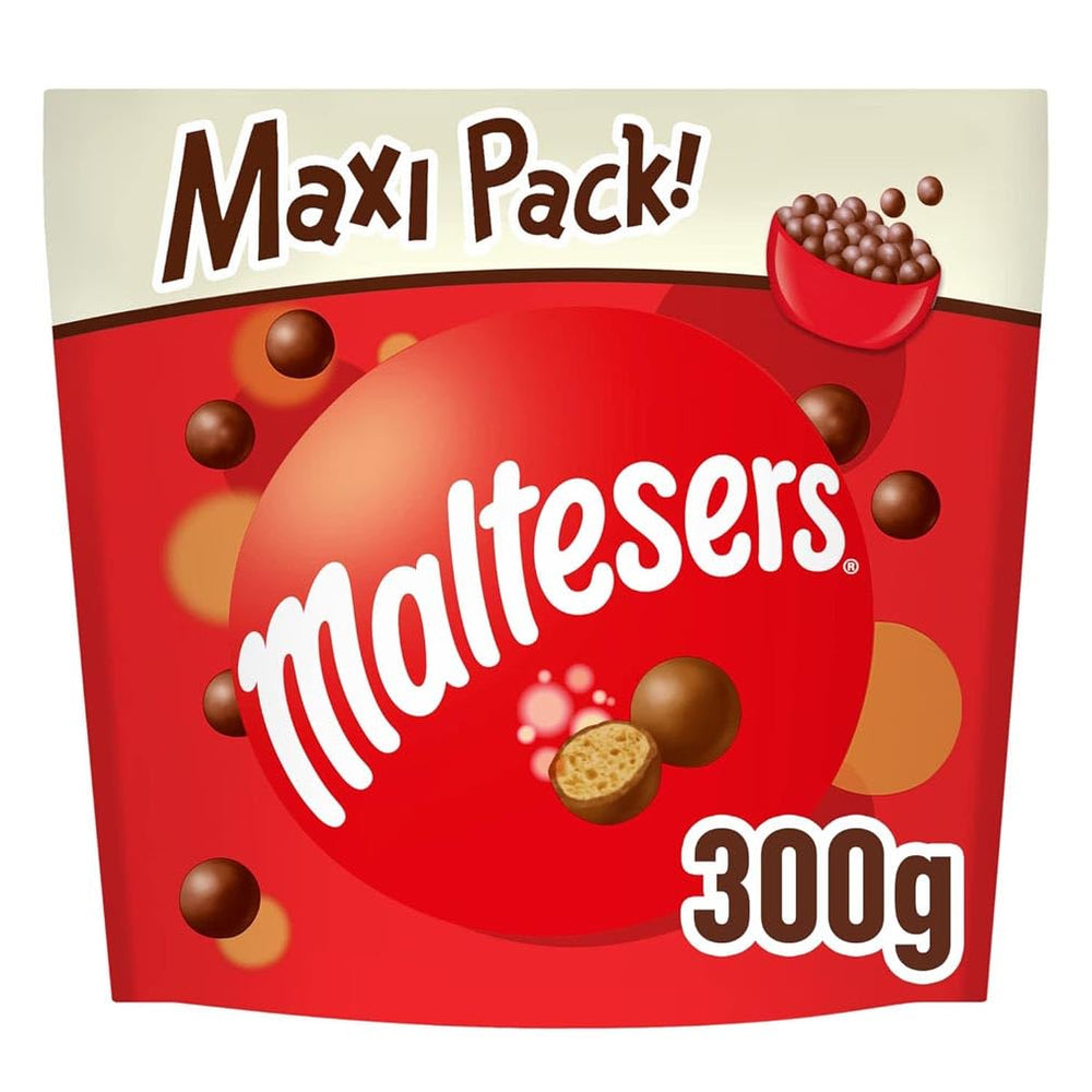 Maltesers, bolas de chocolate con un centro crujiente y ligero, aireado, snack de chocolate, 1 paquete (1 x 300 g)