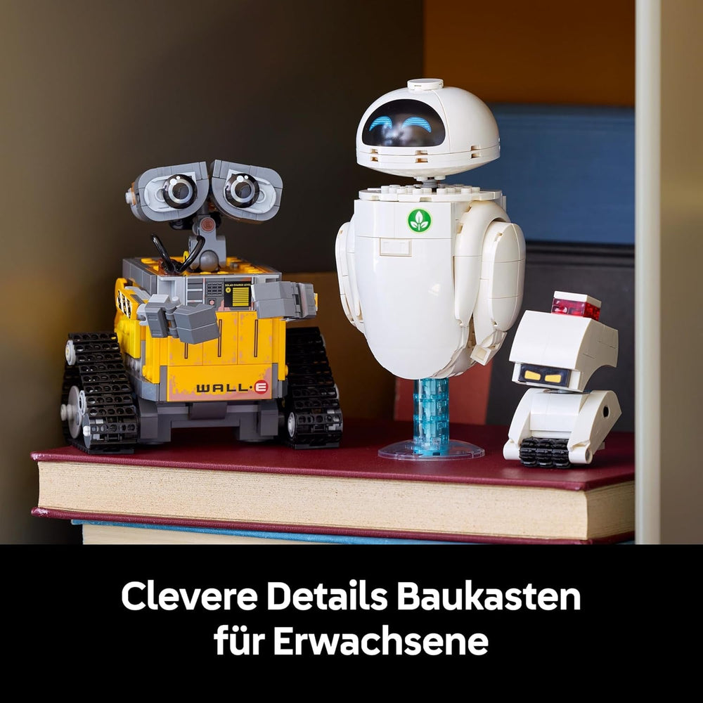 LEGO ǀ Disney and Pixar WALL-E und EVE - Modellbau für Erwachsene - aus Steinen gebaute Roboter mit M-O & Hal Figuren - DIY Deko - Sammlerstück & Geschenk für Fans - 43279