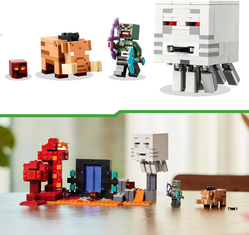 LEGO Minecraft Emboscada en el Portal Abisal Juego Abisal de Juguete para Niños con Escenas de Batalla y Figuras Legendarias que Incluye Ghast Regalo para Niños y Niñas Gamers 8 Años 21255 Juegos de Construcción Besuche den LEGO-Store