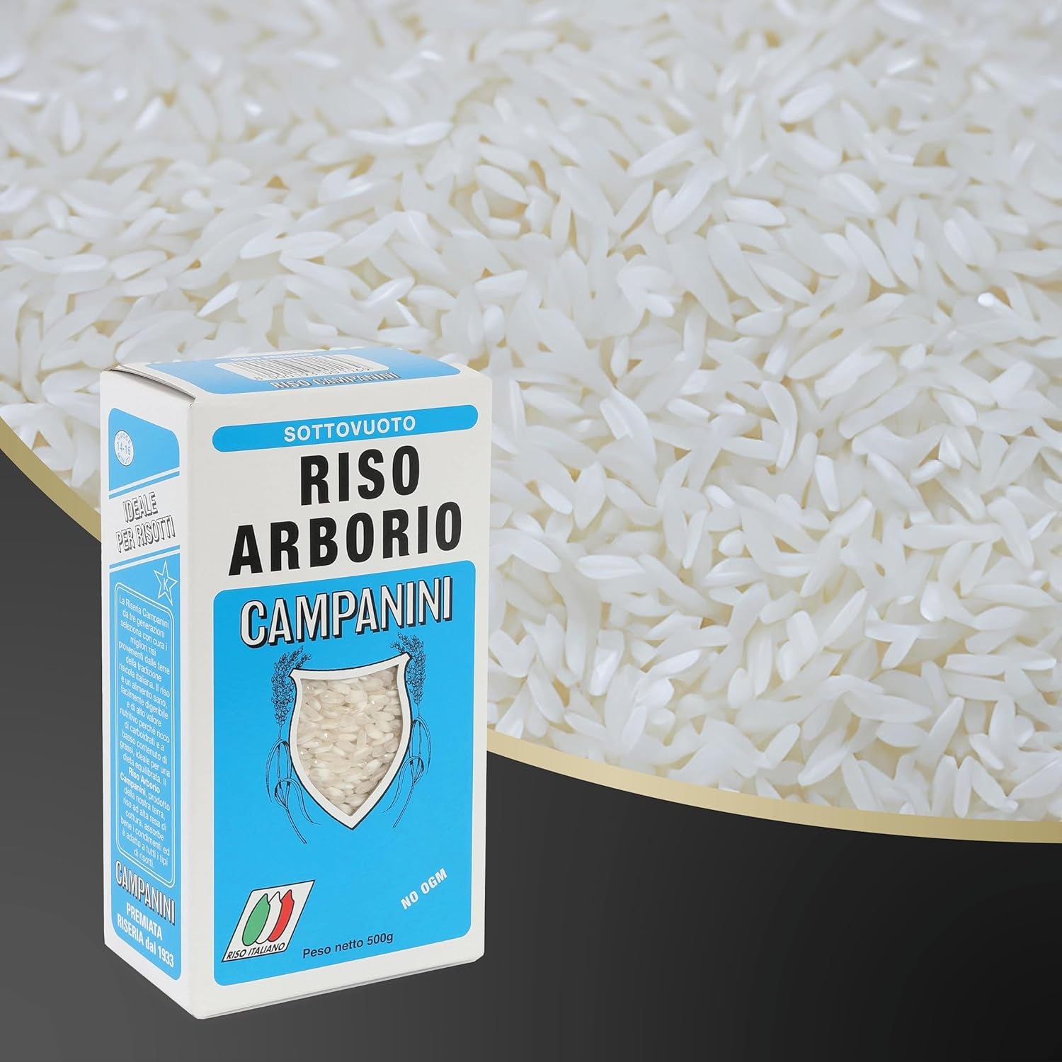 ‎Risera Campanini Arroz Risotto 500 g – Arroz Risotto Italiano, Arroz Riso Arborio, Risotto Cremoso