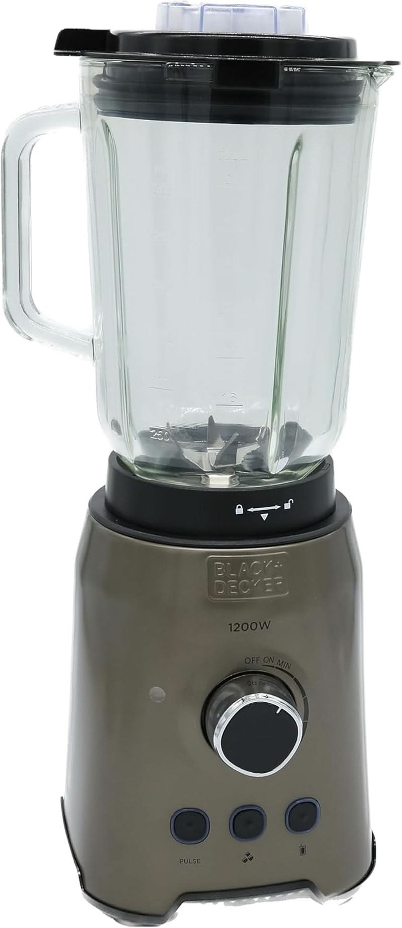 BLACK+DECKER Batidora de pie | 500W | 2 velocidades | Función de pulso | Glaskrug | 1,5 litros | Edelstahlmesser Mit 4 Klingen | Herausnehmbar Und Leicht Zu Reinigen | Cocina Weiß Und Grau Naty Shop 1200W Edelstahl