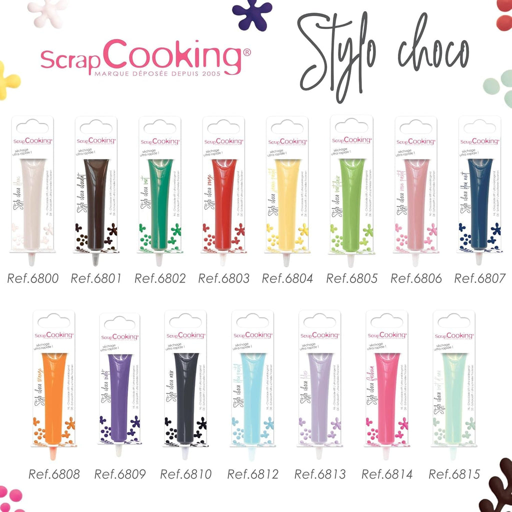 Scrapcooking - Pix Pastel Galben cu Zahăr - Zahăr cu Scriere Galben 25g - Pix Decorativ Comestibil cu Zahăr - Scriere și Desen - Etichetare Fondant, Glazură, Prăjituri - 6804