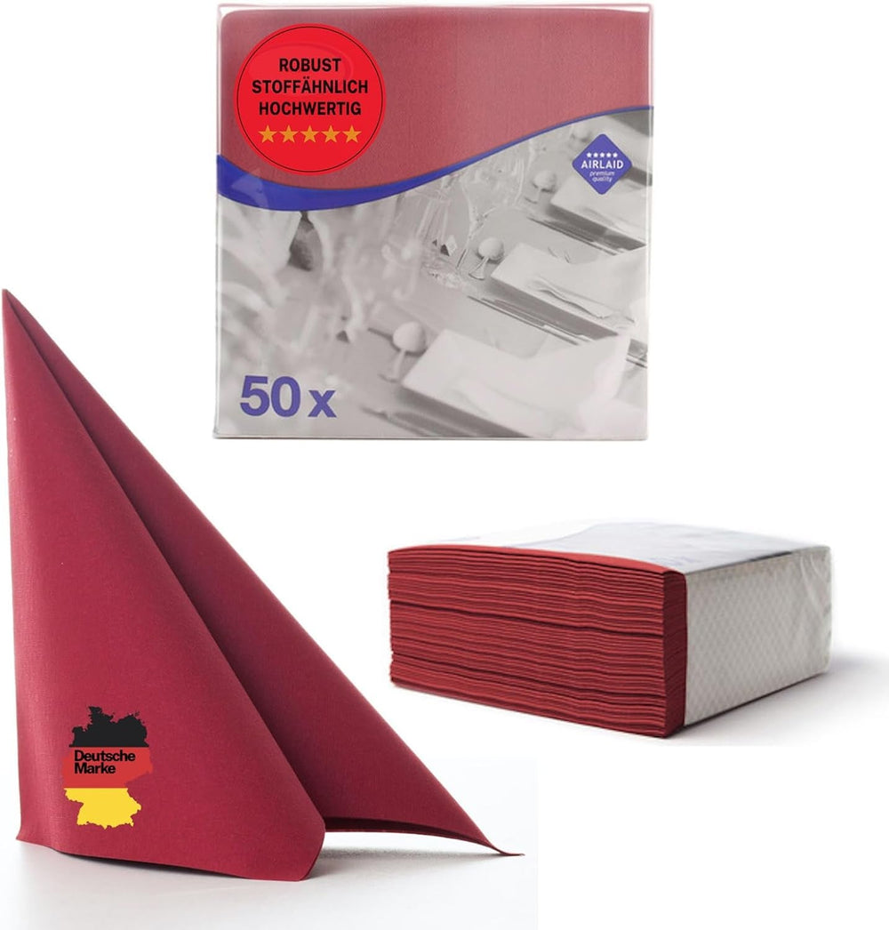 50 șervețele Aroba Airlaid Aspect textil 19 CULORI 40X40 Cm 1/4 fold Șervețele de nuntă de înaltă calitate, aspect textil, pentru aniversări hotel catering sărbători Crăciun nuntă roz