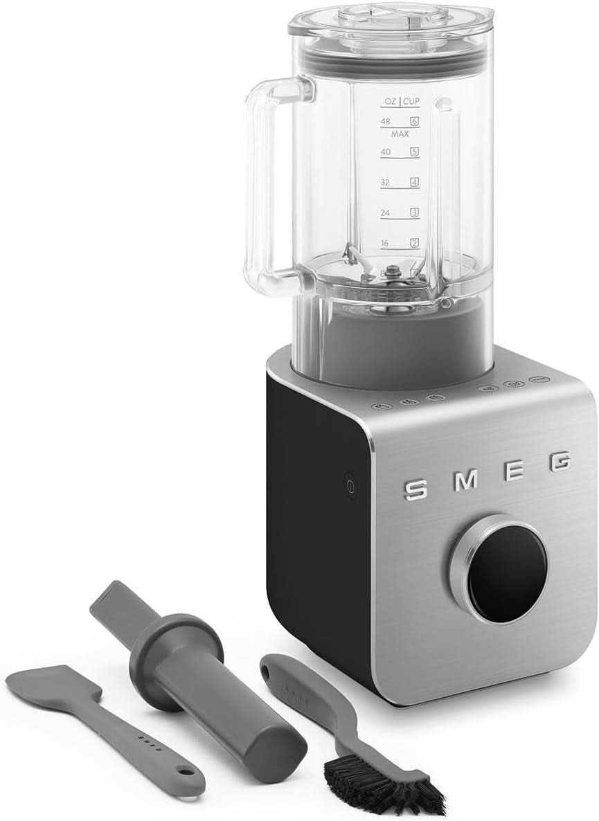SMEG, Hochleistungsmixer BLC01BLMEU, 5 programas preestablecidos, 9 velocidades manuales, función de pausa y pulso, Kunststoffgehäuse, base Rutschfeste, 1400 W, Schwarz Kitchen Naty Shop