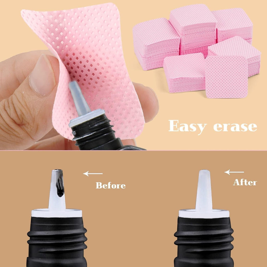 300 Stück Nagellackentferner Pads, Fusselfreie Nägel Wattepads Für Nägel Nagellackentferner Lint Free Nail Wipes Cleaner Gelnägel - Rosa