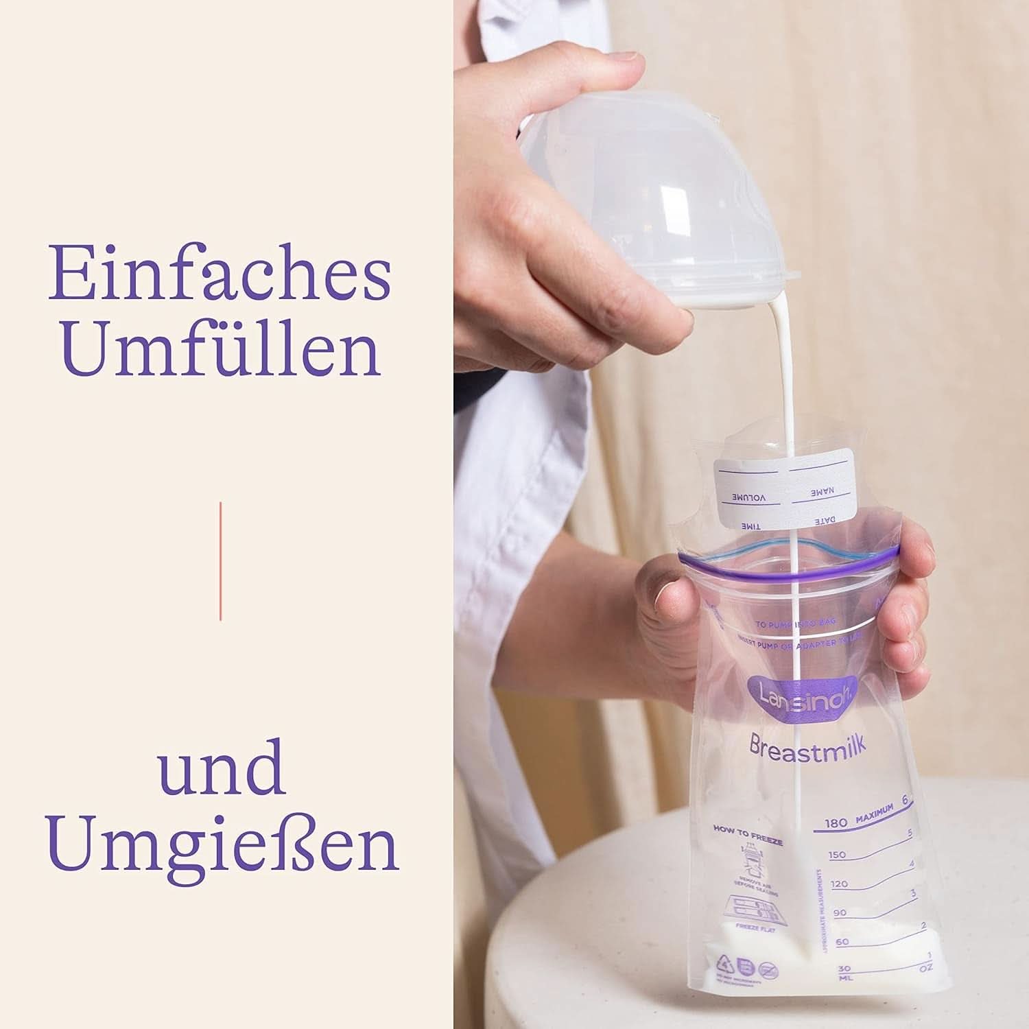 Lansinoh Muttermilchbeutel - 25 Stück - Zum Sicheren Aufbewahren Und Einfrieren Von Muttermilch - Hygienisch & Platzsparend Accesorios Alimentación y Lactancia Bebe Naty Shop