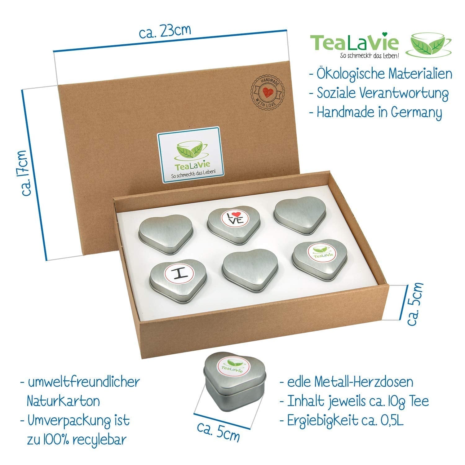 Tealavie Set cadou cu 6 ceaiuri de fructe (60 g) Set de probă Cutie cadou Idei de cadouri de mulțumire pentru femei Colege Ziua Mamei 2024