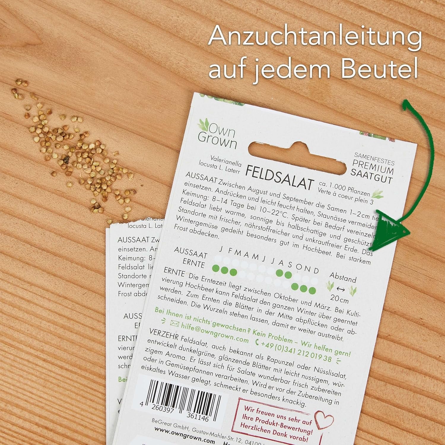 Semillas de Lechuga: Set de 8 Variedades de Semillas de Ensalada para el Jardín y el Balcón - Semillas de Lechuga, Hoja de Mostaza, Canónigos (Hardy), Achicoria, Semillas de Escarola, Achicoria - Semillas de Hortalizas para Ensalada de OwnGrown