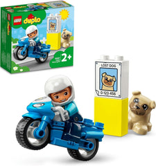 LEGO 10967 DUPLO Moto de Policía, Juguete de Policía para Niños Pequeños a Partir de 2 Años, Juguete Ideal para la Motricidad del Bebé, Juegos de Construcción de Motos de Juguete Besuche den LEGO-Store Single