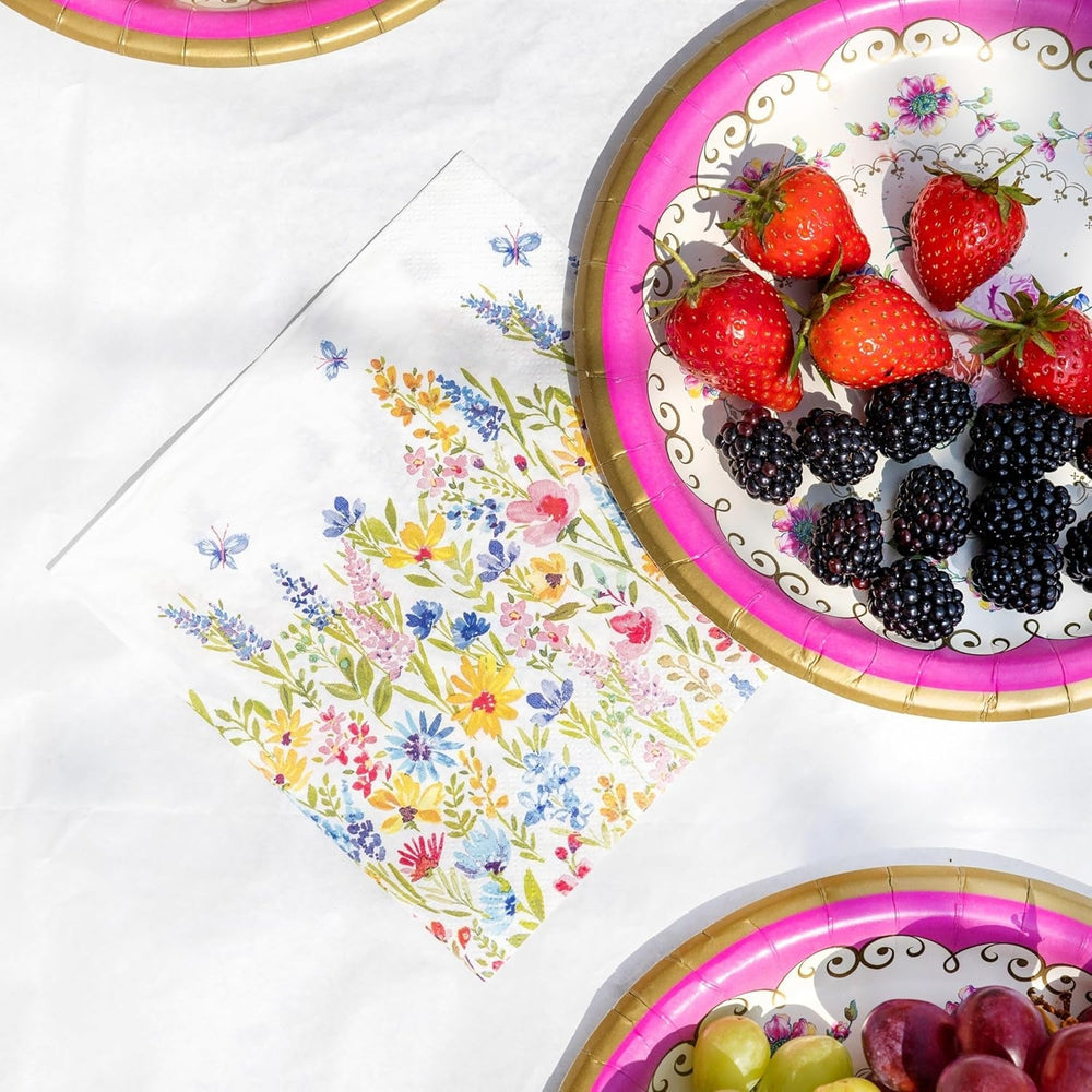 Talking Tables Table Kind Șervețele de unică folosință, șervețele din hârtie moale, șervețele de unică folosință, model floral, pentru nunți sau uz zilnic, ecologice, compostabile, reciclabile