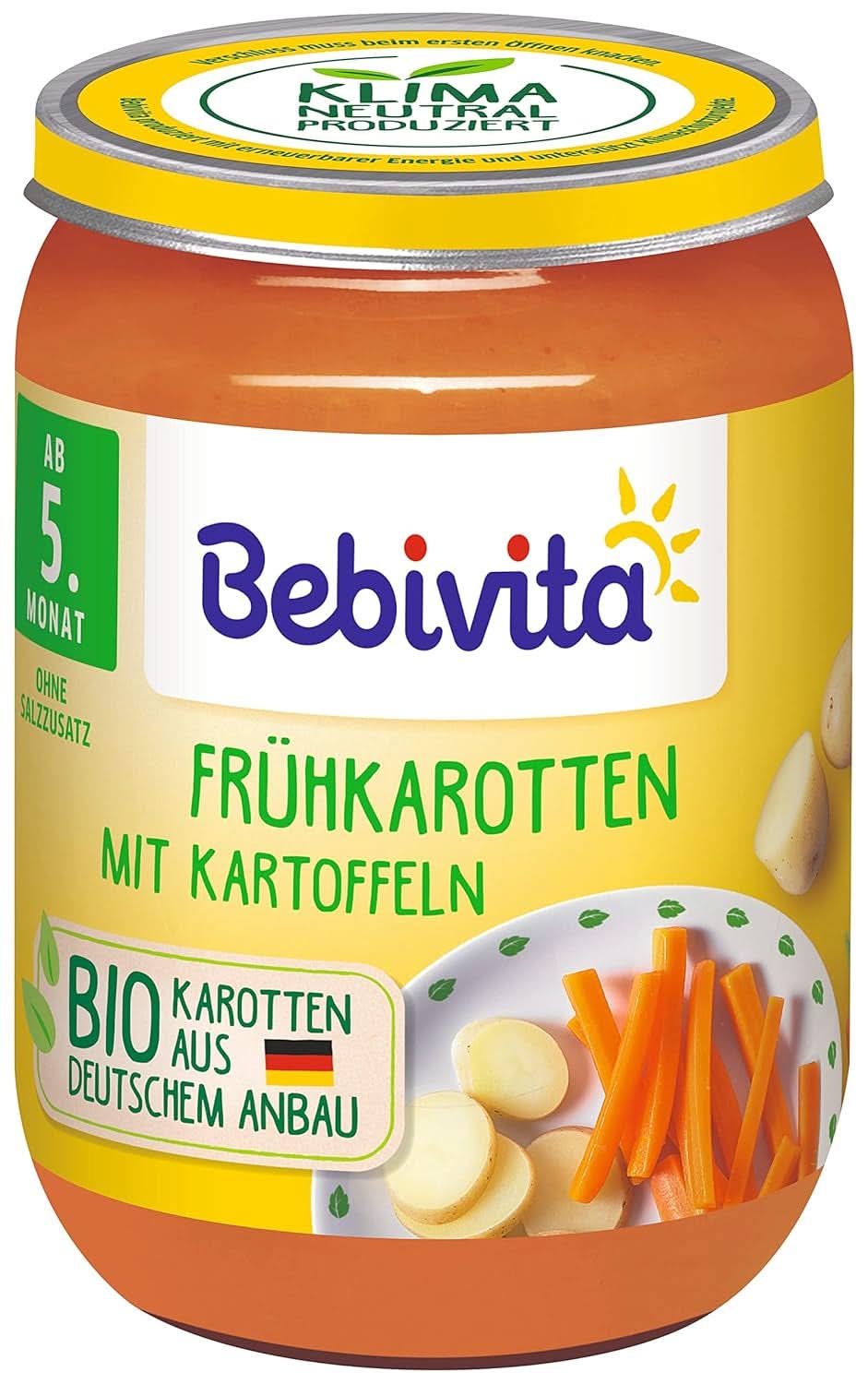 Legume Morcovi timpurii cu cartofi, pachet de 6 (6 X 190 grame) Mama si Copilul Naty Shop