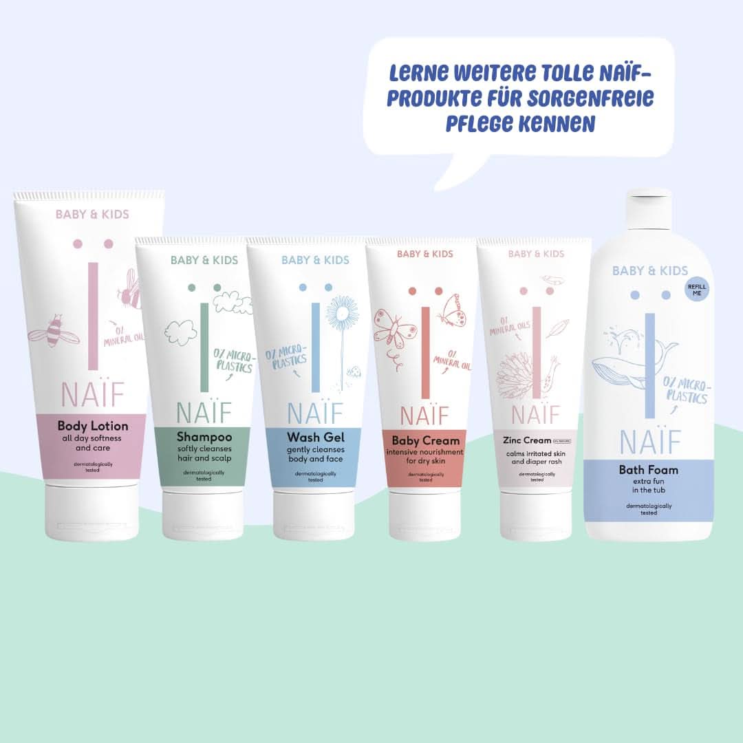 Naïf Gel de lavado nutritivo - Para bebés y niños - Ingredientes naturales - 100% vegano - 200 ml Madre e Hijo Naty Shop