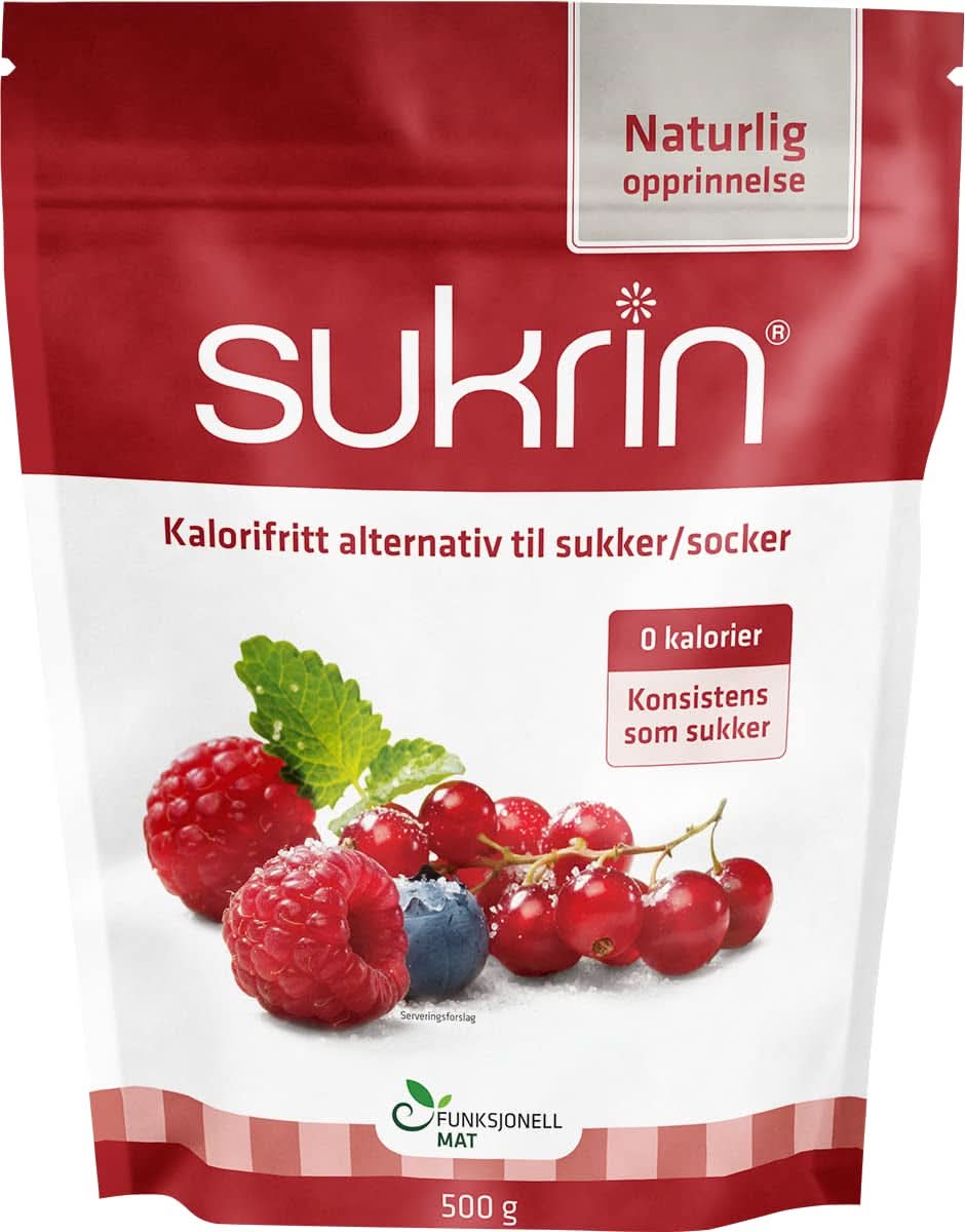 Sukrin Eritritol, alternativa natural al azúcar sin calorías, 1 paquete, 500 gramos Edulcorantes Naty Shop