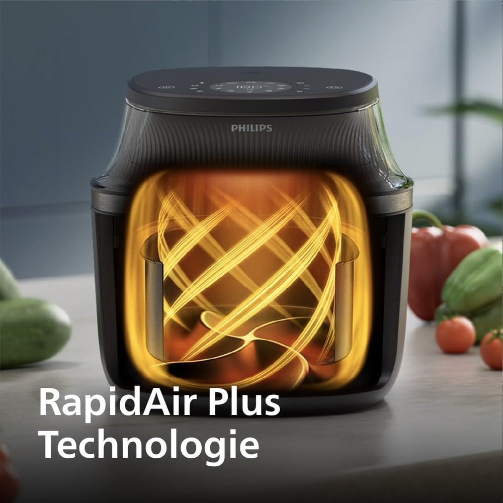 Philips Airfryer 3000 Series 6,2L, Ventana de cocción, 16 funciones de cocción en 1, Tecnología Rapidair plus, Eliminación de grasas, Aplicación de recetas Electrodomésticos Homeid Naty Shop