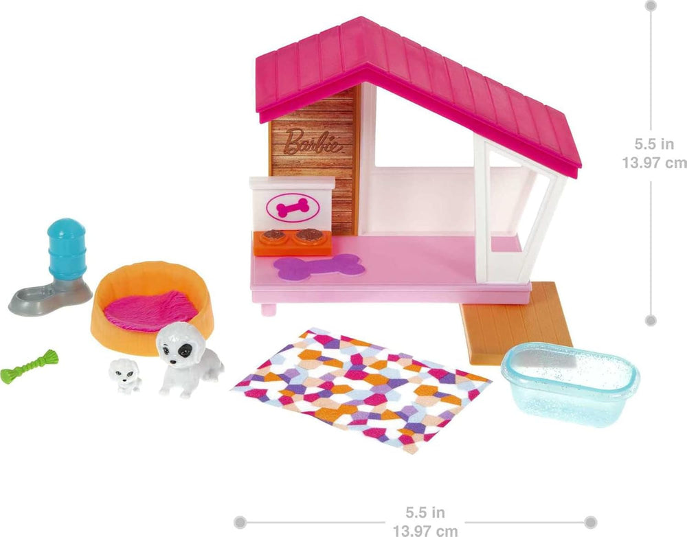 Barbie GRG78 - Mini Playset con 2 perros, casita y accesorios, regalo para niños de 3 a 7 años Naty Shop Muñecas