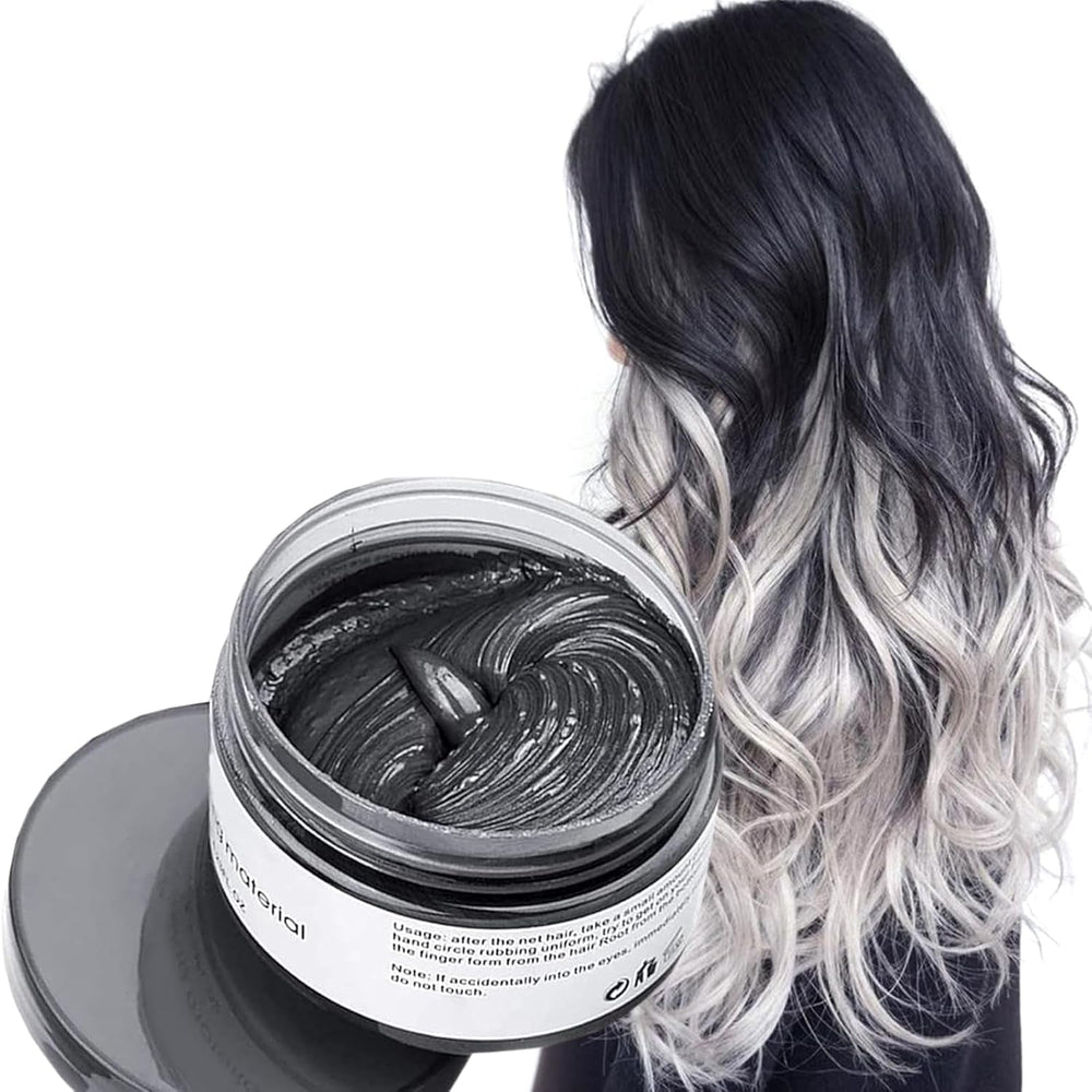 Culoarea părului Ceară de păr Vopsea de păr instantanee De unică folosință Noroi de păr Natural Hairstyle Cream Unisex Temporar Modelare Compound Pomadă Gri Vopsea pentru par Naty Shop Negru