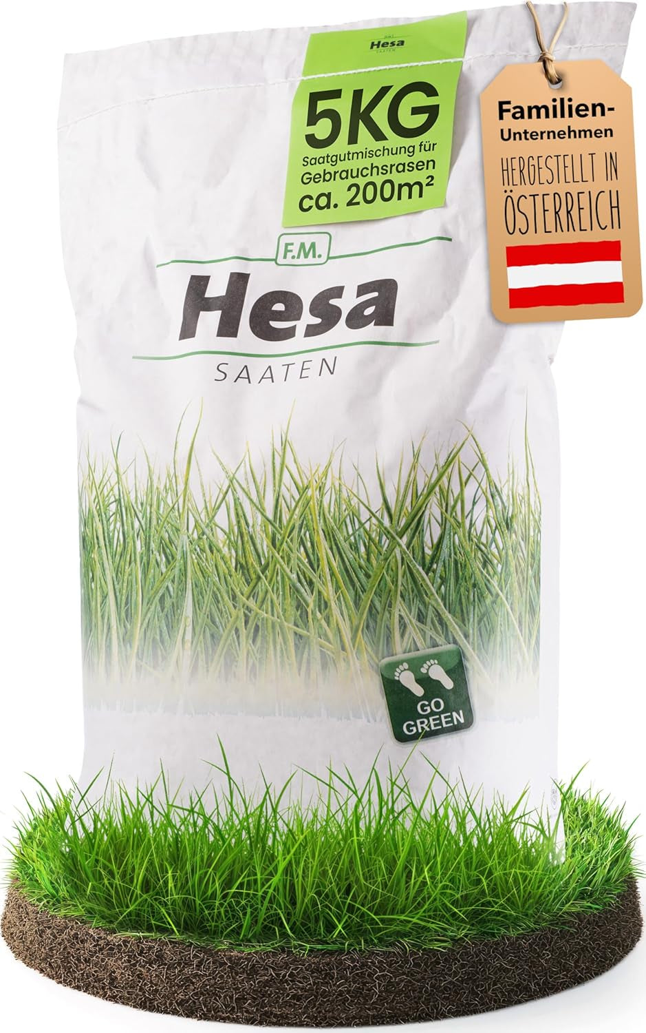 Hesa Gebrauchsrasen 1 Kg Für 40 M², RSM 2.3, Schnellkeimende Premium Rasensamen Sport- Und Spielrasen, Grassamen Strapazierfähig Und Robust in Profiqualität