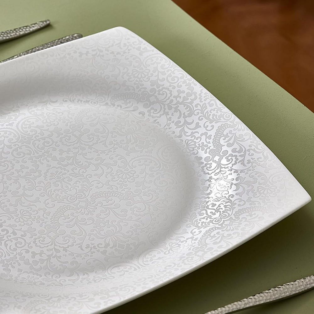 Set de veselă Karaca New Flava din porțelan, format din 24 de piese, pentru 6 persoane, alb, elegant și durabil, se poate spăla în mașina de spălat vase, perfect pentru uz zilnic și ocazii speciale