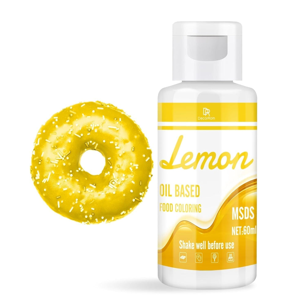 Fettlösliche Lebensmittelfarbe Für Schokolade - 60Ml Ölbasis Lebensmittelfarben Für Fondant, Torten Dekoration, Backen - Flüssige Food Coloring Für Kakaobutter, Buttercream, Kuchen (Schwarz) Naty Shop Gelb