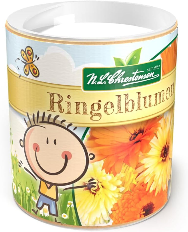 Semillas de caléndula Chrestensen Colorful Mix - Semillas polinizadas libremente 30 g para aprox. 25m² - Coctelera para niños de jardín