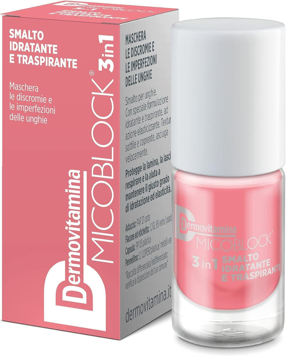 Microblock 3 en 1 Cuidado de las uñas Cuidado de las uñas Rosa - Esmalte de uñas curativo - Tratamiento de las uñas de los pies - Fortalecimiento de las uñas - Disponible en 16 colores - 5 ml