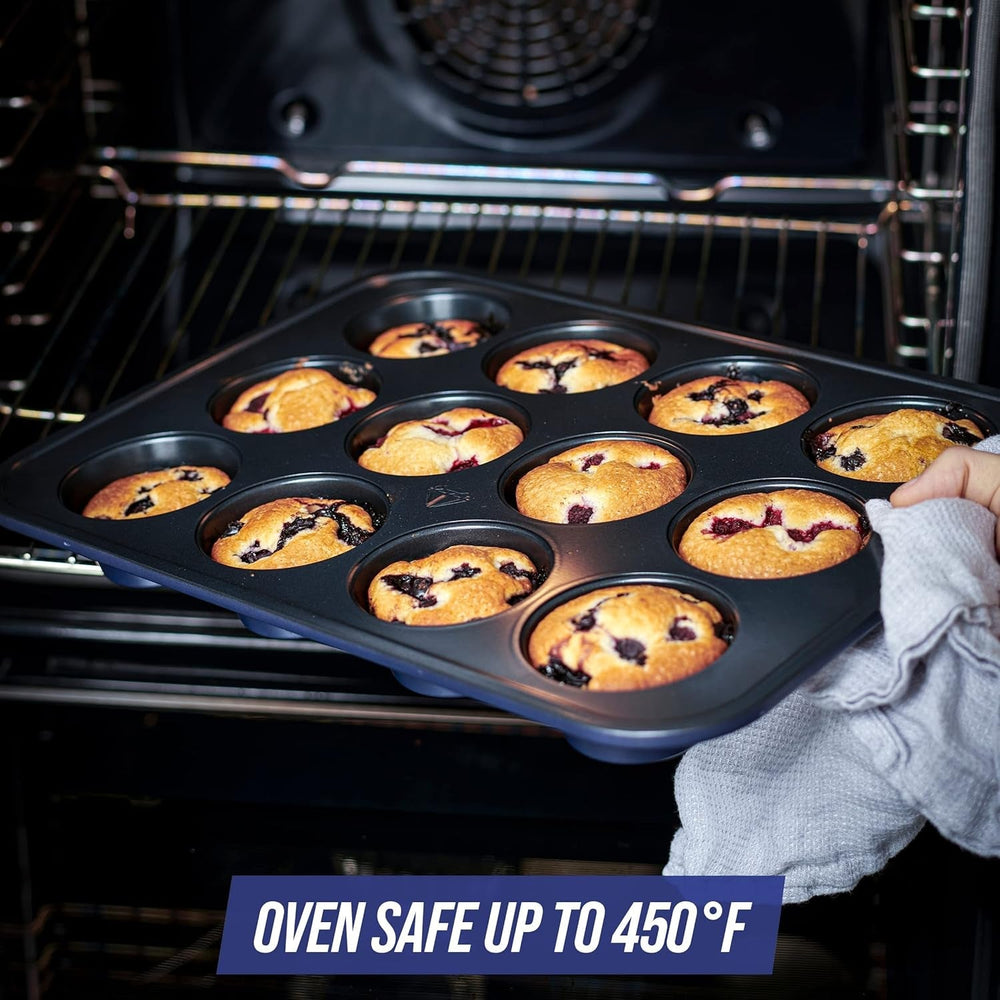 Blue Diamond Bakeware 12Er Muffinform Mit Antihaftbeschichtung, Blau Moldes y bandejas para hornear Naty Shop